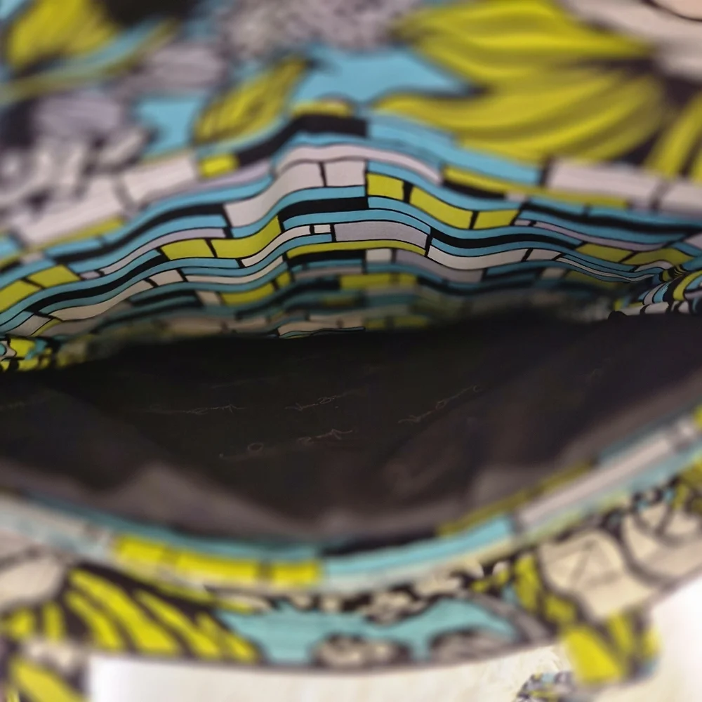 Vera Bradley Laptop Bag Checkpoint Friendly Island‎ Blooms Lime Turquoise Black
